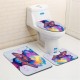 Waterproof Bathroom Shower Curtain Non-Slip European Marine Starfish Style Toilet Cover Mat Rug Pad Set