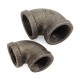 1/2 Inch 4/3 Inch Black 90 degree Malleable Iron Pipe Threaded Elbow For DIY Flange Fittings Bracket