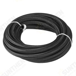 20FT AN6 AN8 Fuel Hose Oil Gas Line Nylon Stainless Steel Braided Silver Black 20FT AN6 AN8 Fuel Hose Oil Gas Line Nylon Stainless Steel Braided Silver Black