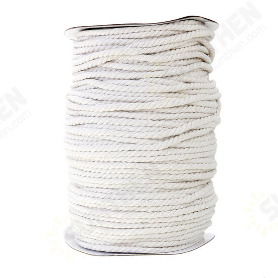 3/4/5/6mm Natural White Braided Wire Cotton Twisted Cord Rope DIY Craft Macrame String