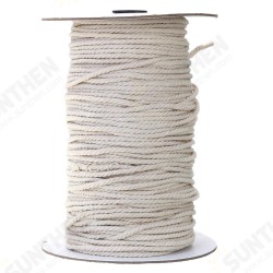 3/4/5/6mm Natural White Braided Wire Cotton Twisted Cord Rope DIY Craft Macrame String 3/4/5/6mm Natural White Braided Wire Cotton Twisted Cord Rope DIY Craft Macrame String