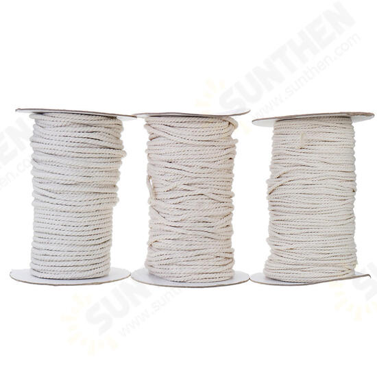 3/4/5/6mm Natural White Braided Wire Cotton Twisted Cord Rope DIY Craft Macrame String