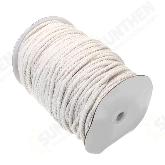 3/4/5/6mm Natural White Braided Wire Cotton Twisted Cord Rope DIY Craft Macrame String