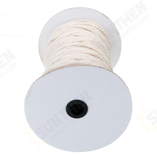 3/4/5/6mm Natural White Braided Wire Cotton Twisted Cord Rope DIY Craft Macrame String