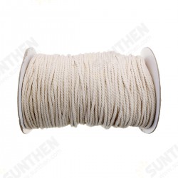 4mm Braided Cotton Rope 3 Strands Natural Braided Twisted Cotton Cord Rope Multifunctional Tools 4mm Braided Cotton Rope 3 Strands Natural Braided Twisted Cotton Cord Rope Multifunctional Tools