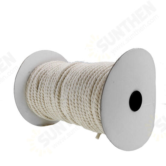 4mm Braided Cotton Rope 3 Strands Natural Braided Twisted Cotton Cord Rope Multifunctional Tools