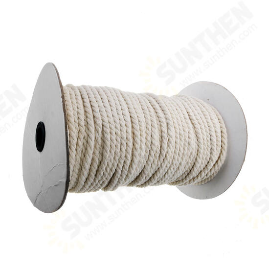 4mm Braided Cotton Rope 3 Strands Natural Braided Twisted Cotton Cord Rope Multifunctional Tools