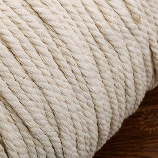 4mm Braided Cotton Rope 3 Strands Natural Braided Twisted Cotton Cord Rope Multifunctional Tools