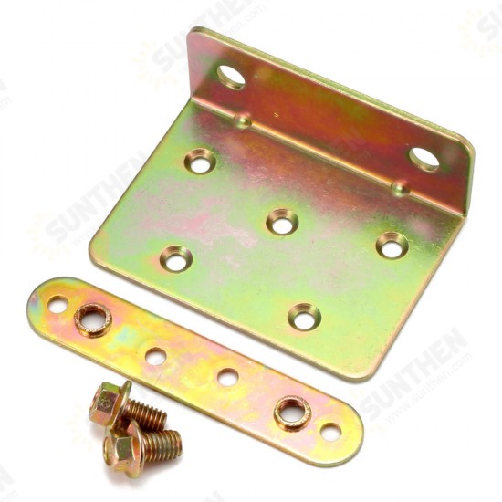 8pcs Gold Metal Bed Connection Hinge Furniture Home Buckle Hook Rail Bracket Connecting Fittings