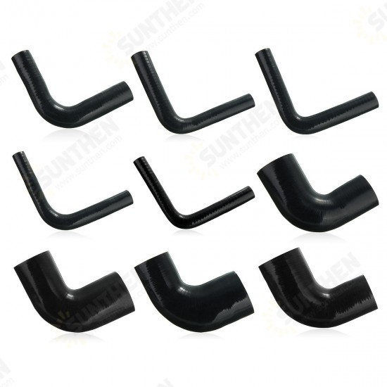 Black 150mm Length Silicone Tube 90 Degree Tubing Turbo Coolant Tube Silicone Vacuum Hose