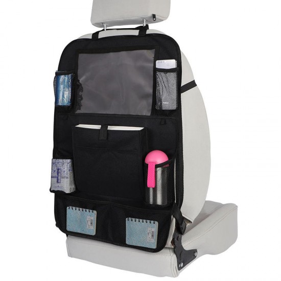 Kids Baby Kick Mat Car Seat Back Storage Bag Multi Pocket Organizer Cup Holder