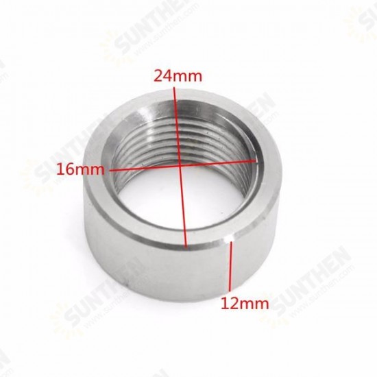 M18x1.5 Round Sensor Nut Thread Stainless Steel Exhaust Pipe Base O2 Oxygen Sensor Nut