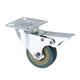 CC-2503 2 Inch Grey PVC Flat Plate Wheels with Brake Universal Mute Foot Wheels