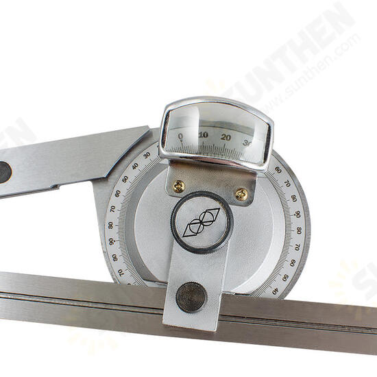 0-360° Stainless Steel Universal Bevel Protractor Angle Finder Angular Dial Ruler Goniometer with 300mm Blade