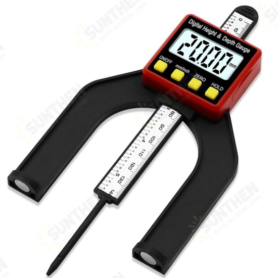 0-80MM LCD0.01MM Digital Height Depth Counting Depth Gauge Woodworking Depth Gauge Altimeter Woodworking Ruler Digital Caliper