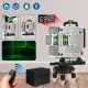 12/16 Lines 4D Green Light Laser Level Auto Self Leveling Cross 360° Rotary Measuring