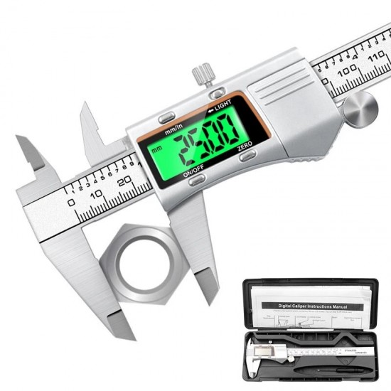 150mm LCD Stainless Steel Digital Caliper with Backlight Electronic Vernier Caliper 6 inch Micrometer Ruler Calipers Measuring Tool