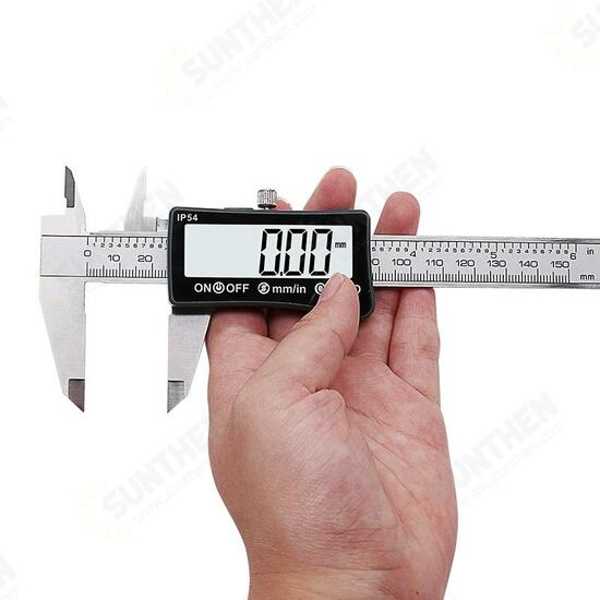 150mm Stainless Steel Digital Caliper IP54 Coolant Proof Digital Caliper Full-screen LCD Display