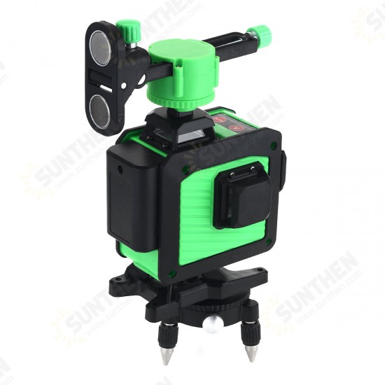 16 Line 360° Horizontal Vertical Cross 3D Green Light Laser Level Self-Leveling Measure Super Powerful Laser Beam with Two Batteries