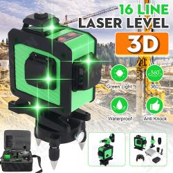 16 Line 360° Horizontal Vertical Cross 3D Green Light Laser Level Self-Leveling Measure Super Powerful Laser Beam with Two Batteries 16 Line 360° Horizontal Vertical Cross 3D Green Light Laser Level Self-Leveling Measure Super Powerful Laser Beam with Two Batteries