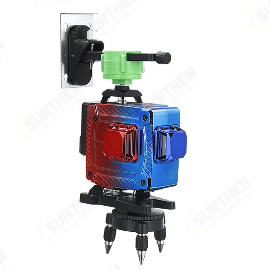 16 Line 4D Colorful Green Light Laser Level Single/Dual Battery 360° Horizontal Vertical Cross Measurement