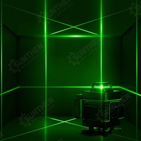 16 Line 4D Laser Level Green Light Auto Self Leveling Cross 360° Rotary Measuring