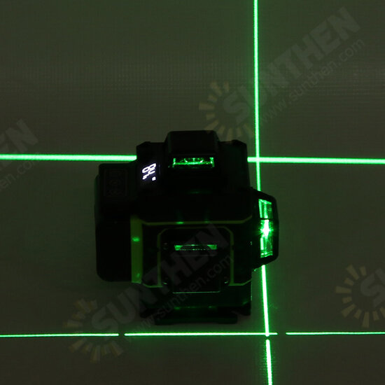 16-Line Strong Green Light 3D Remote Control Laser Level Measure with Wall Attachment Frame