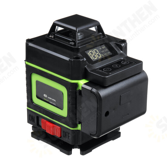 16-Line Strong Green Light 3D Remote Control Laser Level Measure with Wall Attachment Frame