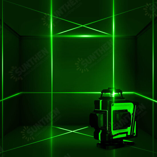 16/12 Line 360° Horizontal Vertical Cross 4D Green Light Laser Level Self-Leveling Measure Super Powerful Laser Beam