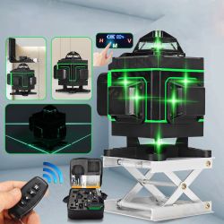 16/12/8 Lines 360° 3D Laser Level Self Leveling Horizontal Vertical Cross Green 16/12/8 Lines 360° 3D Laser Level Self Leveling Horizontal Vertical Cross Green
