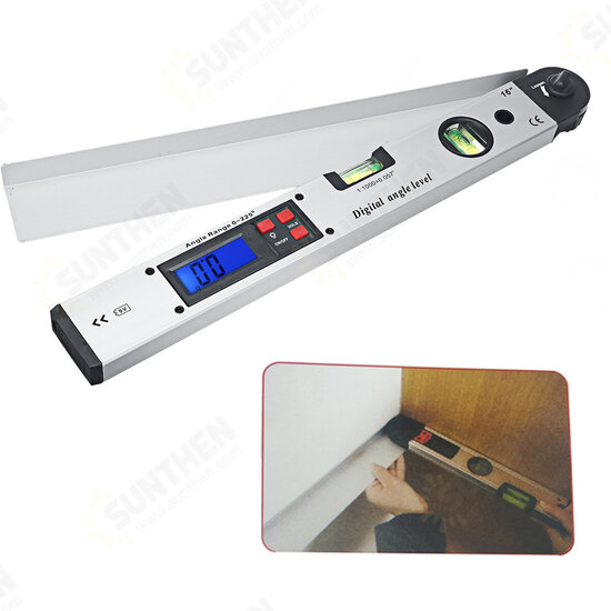 250/400mm Digital Angle Level Meter LCD Display 0-225 Degree for Measuring Roof Angles Fitting Up Windows or Doors Aligning Wood Forms