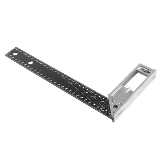 30CM Double-sided Metric Scale Stainless Steel Ruler Die Cast Aluminum Handle Ruler Measuring Tool