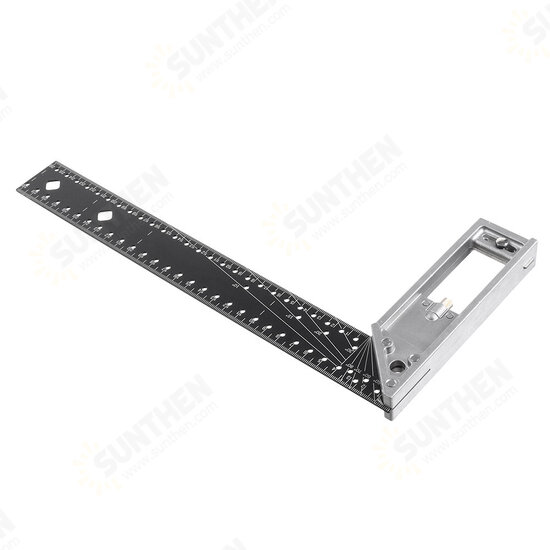 30CM Double-sided Metric Scale Stainless Steel Ruler Die Cast Aluminum Handle Ruler Measuring Tool