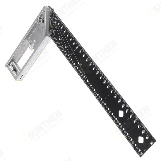 30CM Double-sided Metric Scale Stainless Steel Ruler Die Cast Aluminum Handle Ruler Measuring Tool