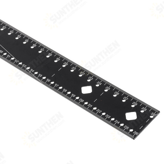 30CM Double-sided Metric Scale Stainless Steel Ruler Die Cast Aluminum Handle Ruler Measuring Tool