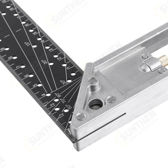 30CM Double-sided Metric Scale Stainless Steel Ruler Die Cast Aluminum Handle Ruler Measuring Tool