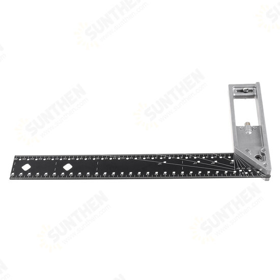 30CM Double-sided Metric Scale Stainless Steel Ruler Die Cast Aluminum Handle Ruler Measuring Tool