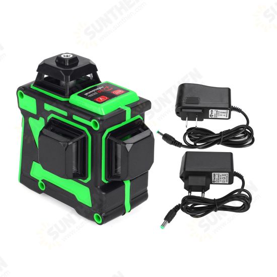 3D 12 Line Green Light Laser Level Digital Self Leveling 360° Rotary Measure