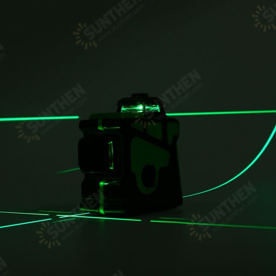 3D 12 Line Green Light Laser Level Digital Self Leveling 360° Rotary Measure