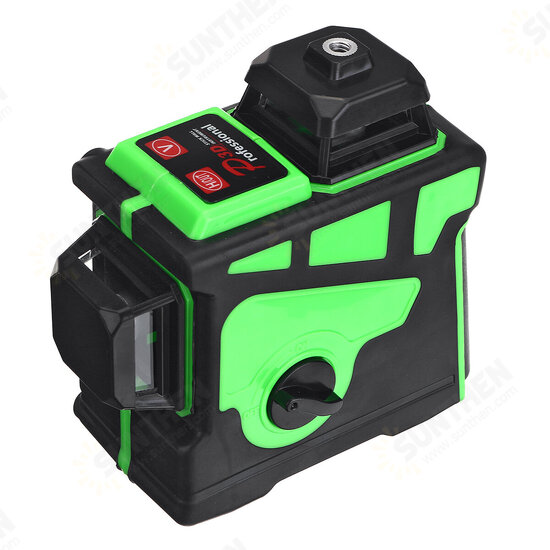 3D 12 Line Green Light Laser Level Digital Self Leveling 360° Rotary Measure