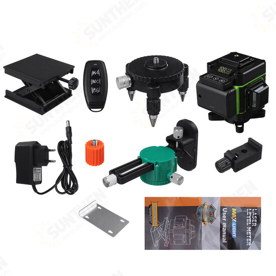 3D Laser Level 12 Lines Green Light 360° Self-levelling Rotary Cross-Line Laser EU Plug 3D Laser Level 12 Lines Green Light 360° Self-levelling Rotary Cross-Line Laser EU Plug