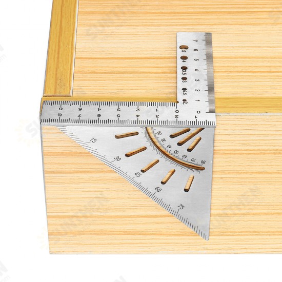 45+90 Degree Mitre Angle Measuring Square Gauge Stainless Steel Woodworking Scribe Mark Line Ruler Carpenter Layout Measuring Tools