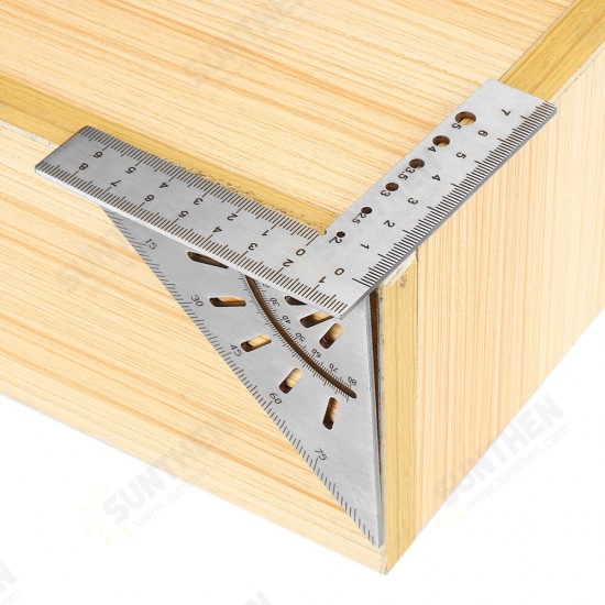 45+90 Degree Mitre Angle Measuring Square Gauge Stainless Steel Woodworking Scribe Mark Line Ruler Carpenter Layout Measuring Tools