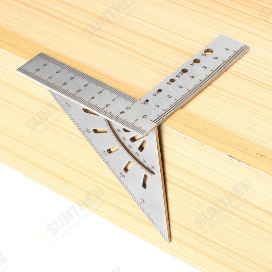 45+90 Degree Mitre Angle Measuring Square Gauge Stainless Steel Woodworking Scribe Mark Line Ruler Carpenter Layout Measuring Tools