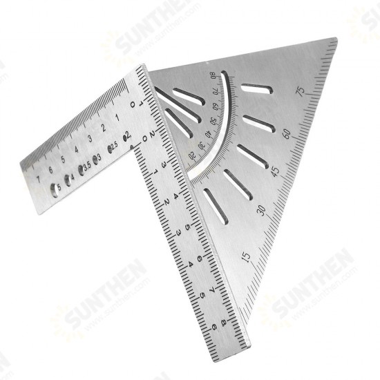 45+90 Degree Mitre Angle Measuring Square Gauge Stainless Steel Woodworking Scribe Mark Line Ruler Carpenter Layout Measuring Tools