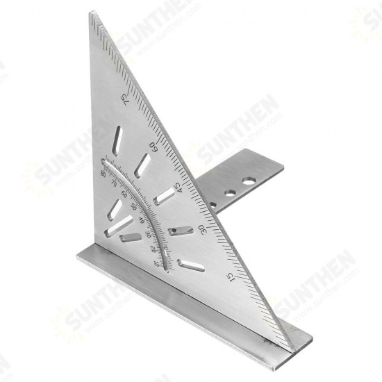 45+90 Degree Mitre Angle Measuring Square Gauge Stainless Steel Woodworking Scribe Mark Line Ruler Carpenter Layout Measuring Tools