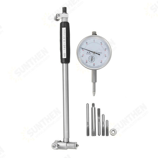 50-160mm/0.01mm Metric Dial Bore Gauge Cylinder Internal Small Inside Measuring Probe Gage Test Dial Indicator Measuring Tools 50-160mm/0.01mm Metric Dial Bore Gauge Cylinder Internal Small Inside Measuring Probe Gage Test Dial Indicator Measuring Tools