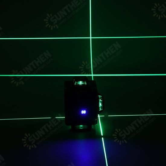 8/12/16 Line Digital Laser Level Green Light Self Leveling 360° Rotary