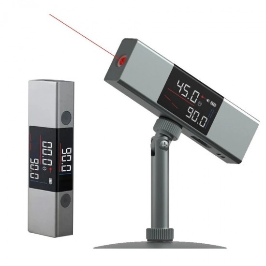 LI1 2 In 1 Dual Laser Protractor Digital Level Ruler Rechargeable 360° Arbitrary Angle Cast Line Measurement