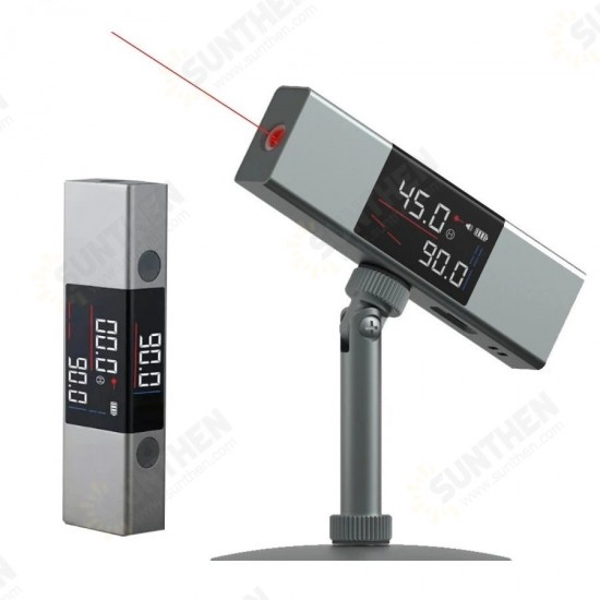 LI1 2 In 1 Dual Laser Protractor Digital Level Ruler Rechargeable 360° Arbitrary Angle Cast Line Measurement